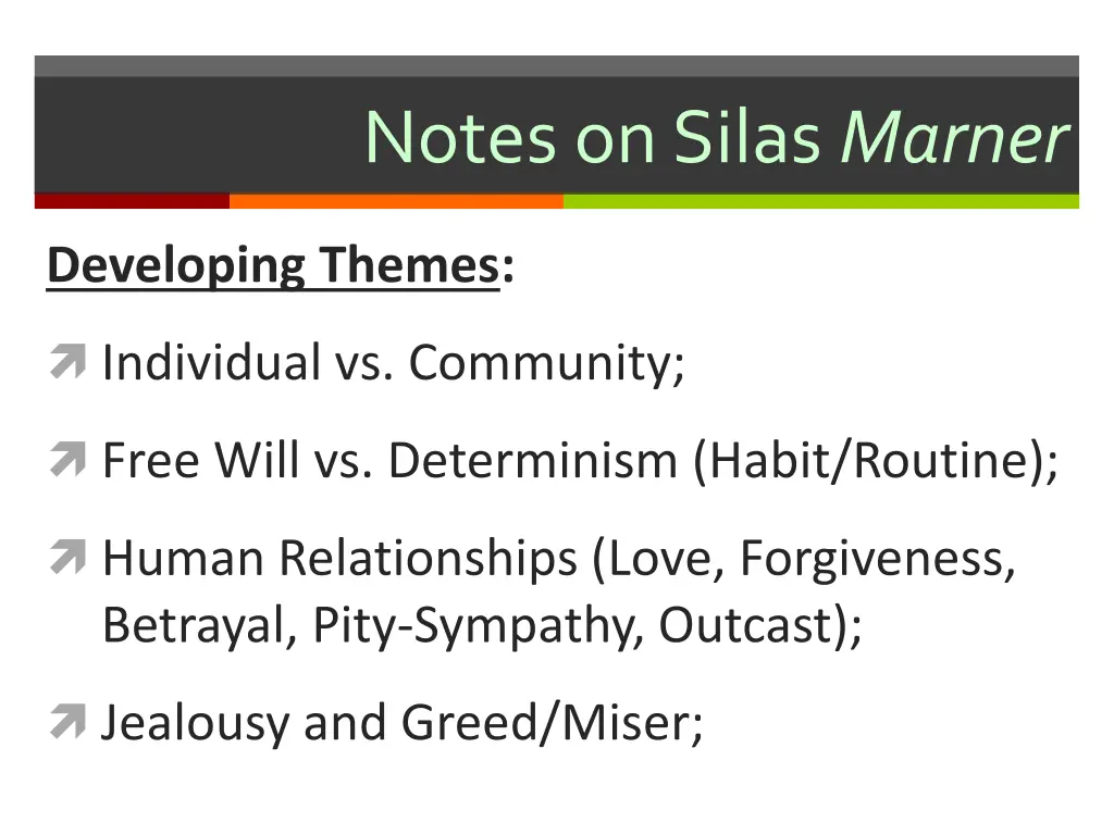 notes on silas marner