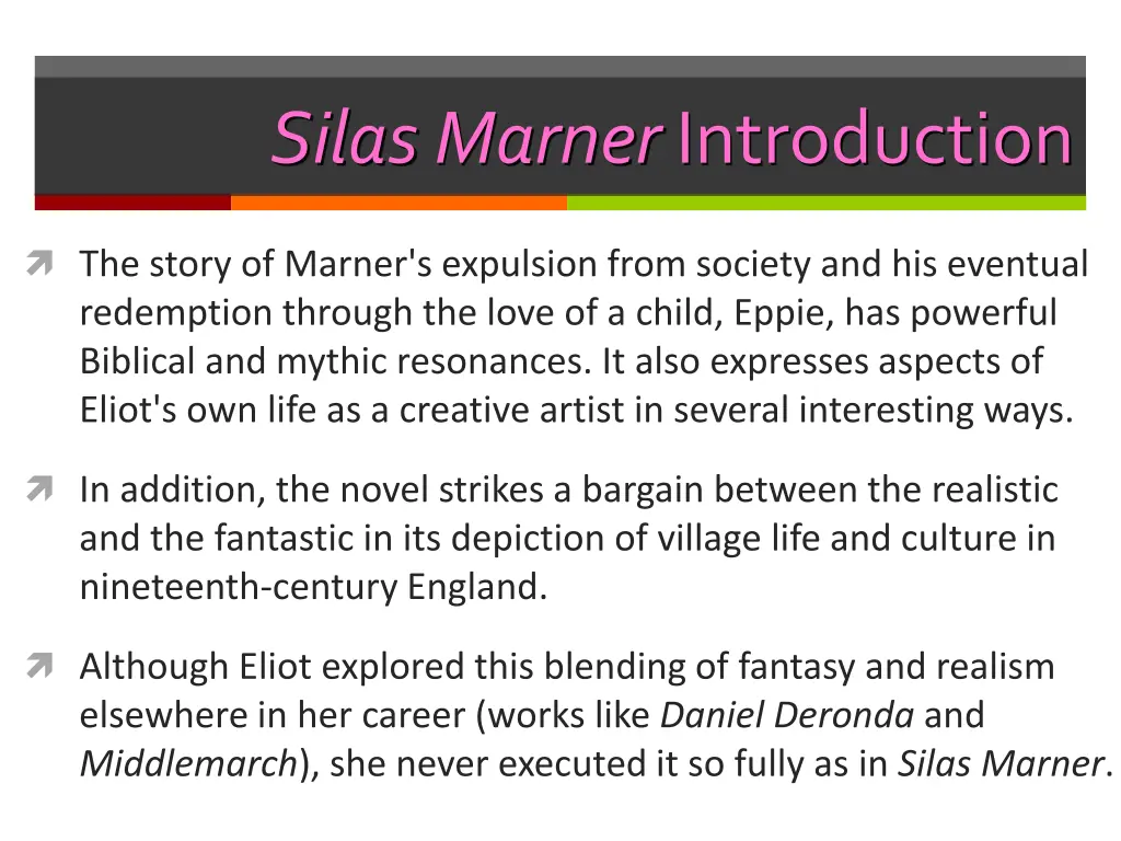 silas marner introduction 1