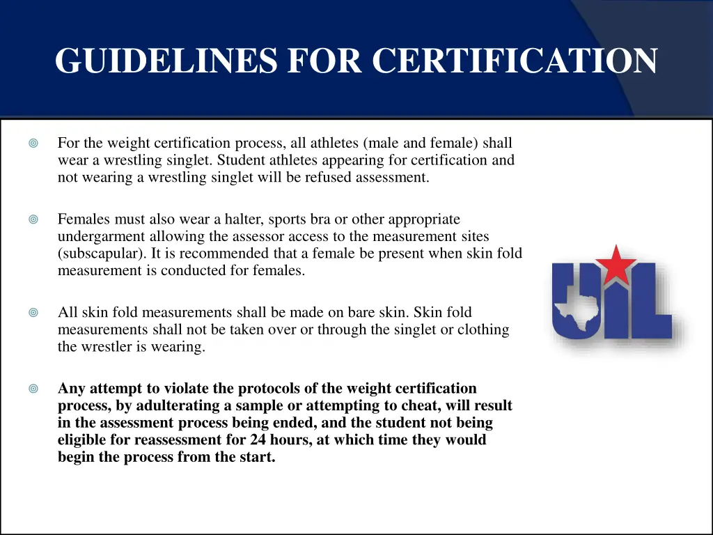 guidelines for certification