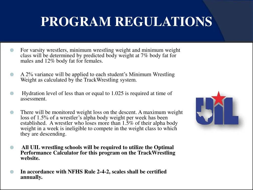 program regulations