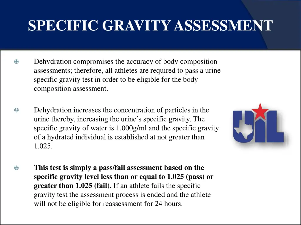 specific gravity assessment