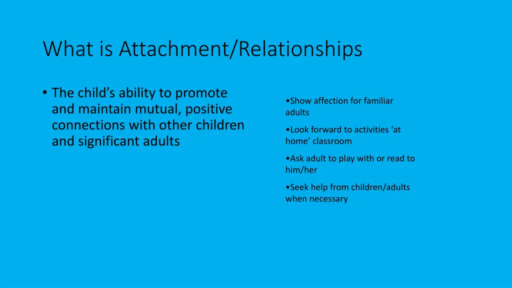 what is attachment relationships