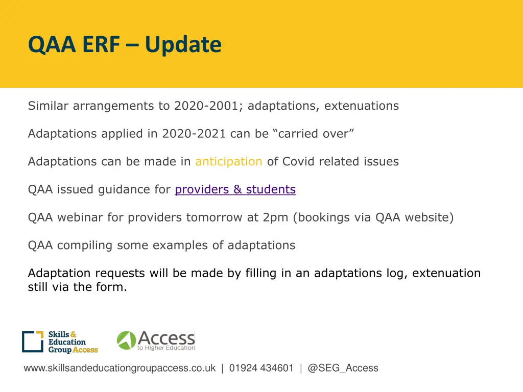 qaa erf update