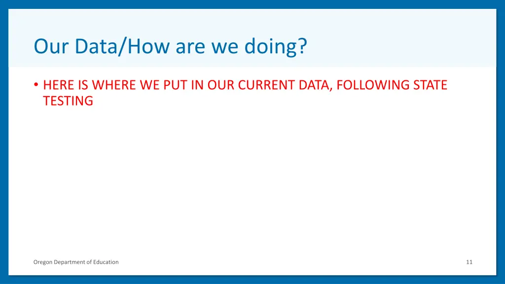 our data how are we doing