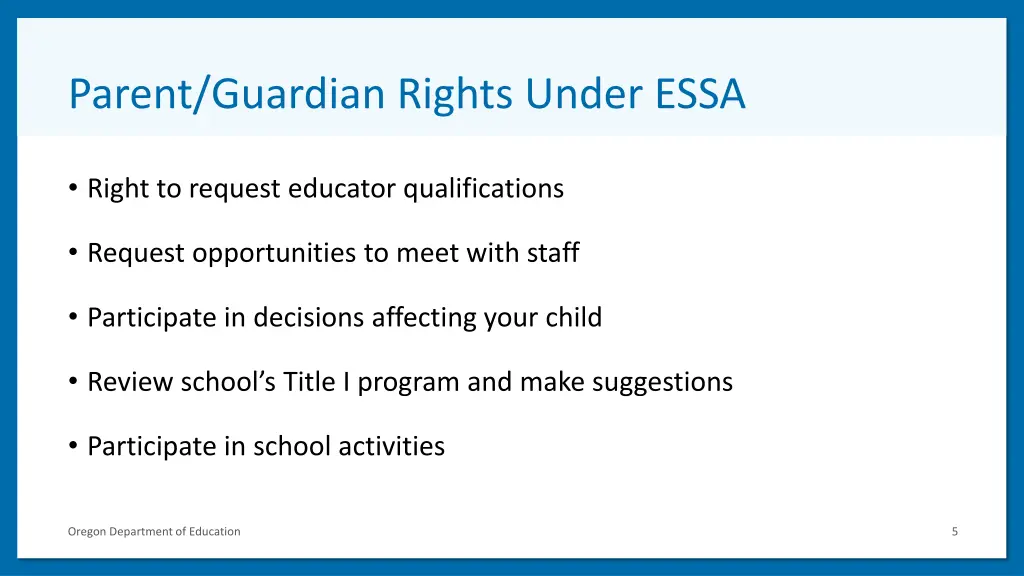 parent guardian rights under essa