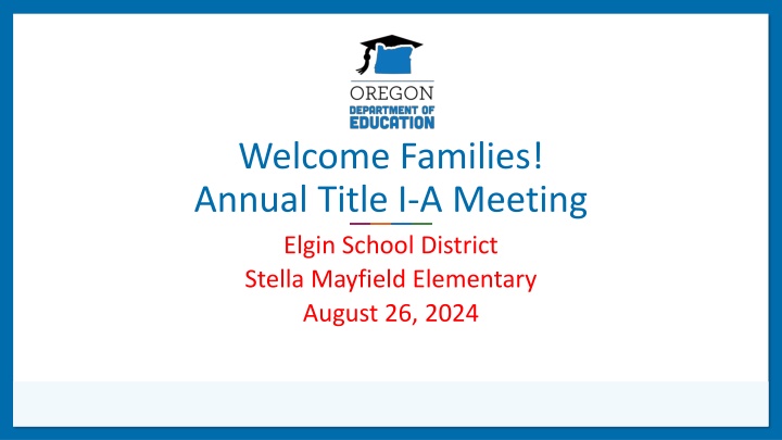 welcome families annual title i a meeting elgin