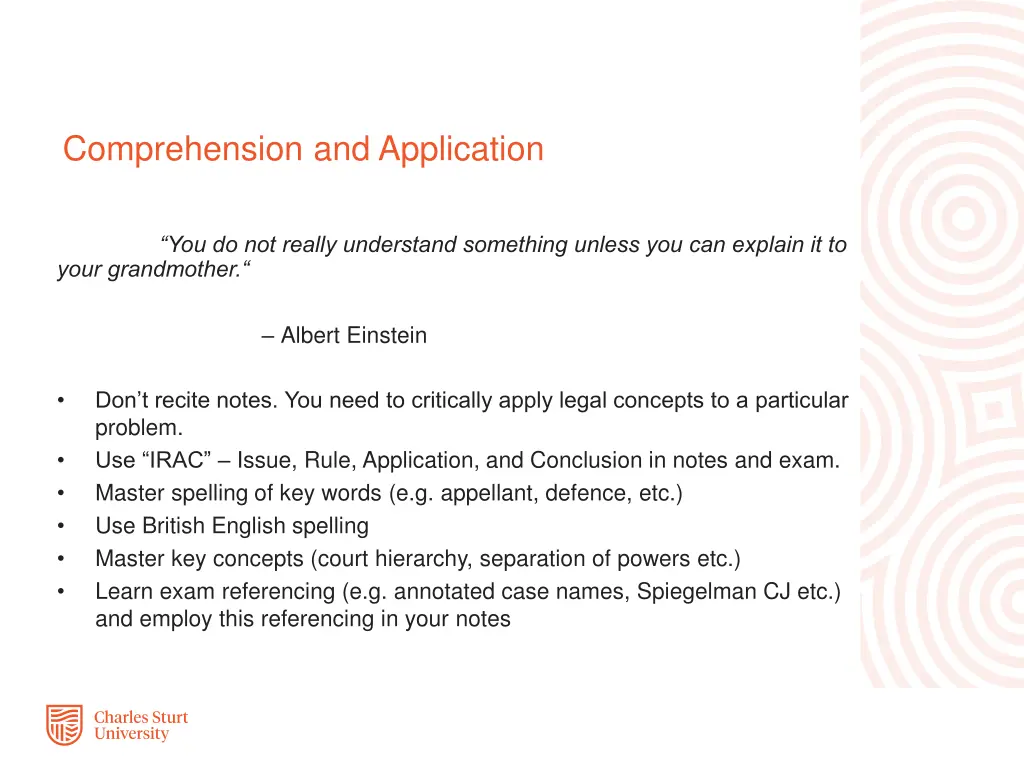 comprehension and application