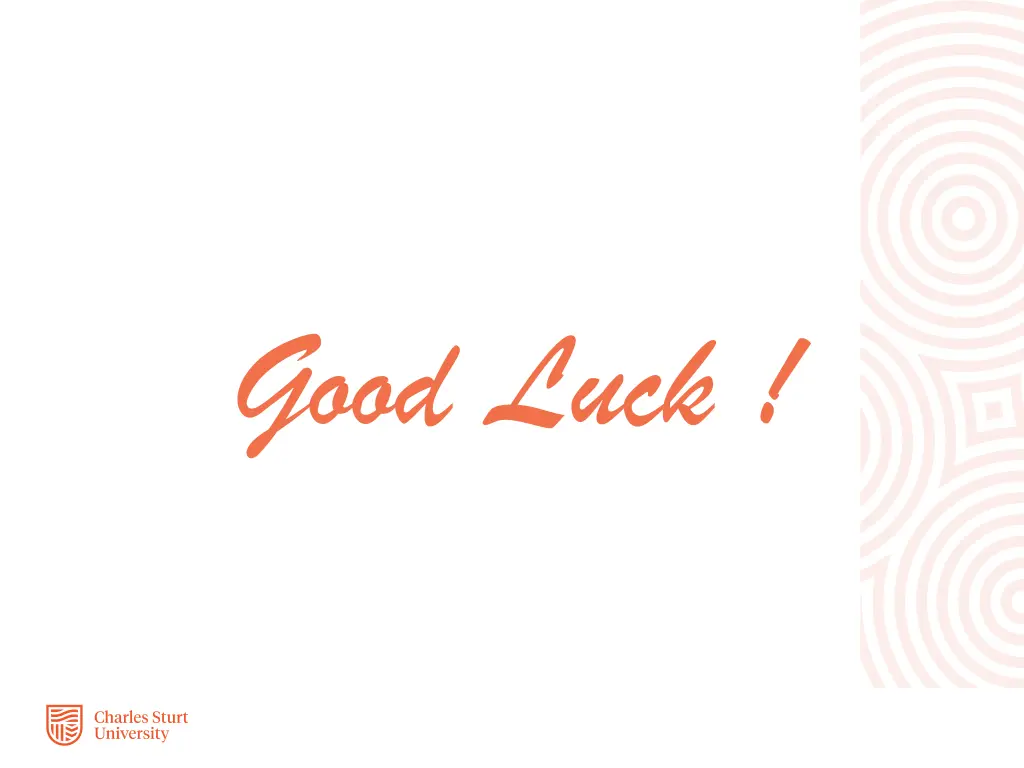 good luck