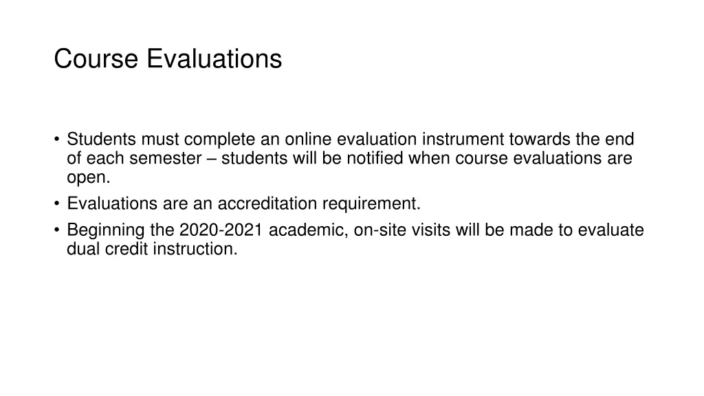 course evaluations