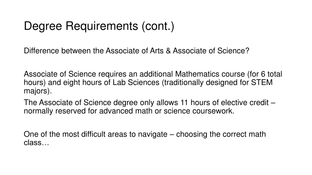 degree requirements cont 1