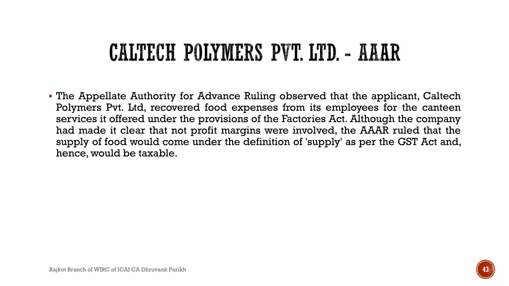 caltech polymers pvt ltd aaar