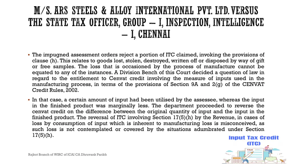 m s ars steels alloy international pvt ltd versus