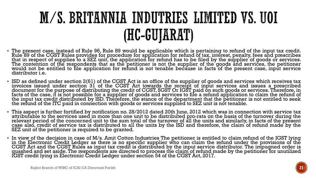 m s britannia indutries limited vs uoi hc gujarat