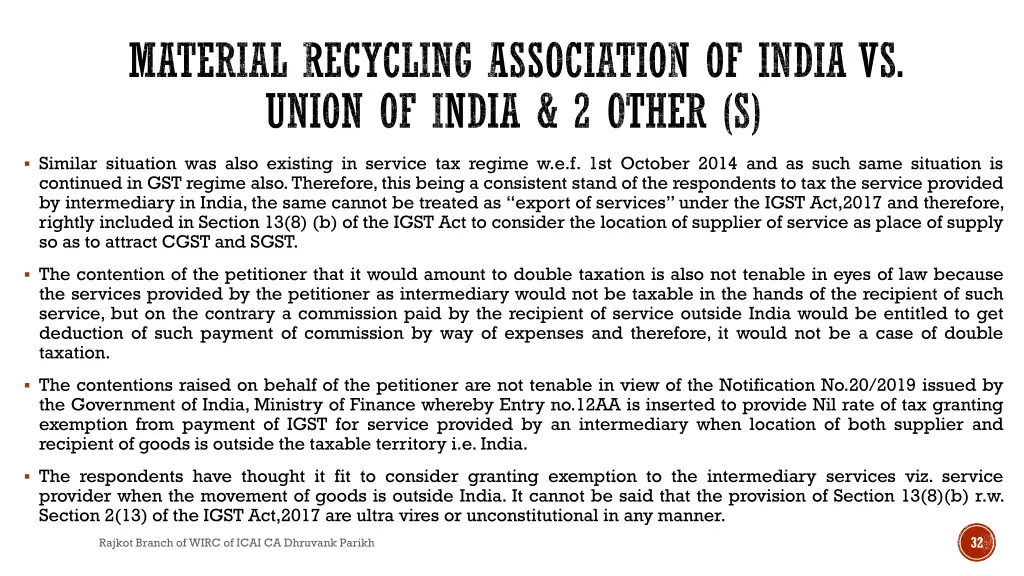 material recycling association of india vs union 1