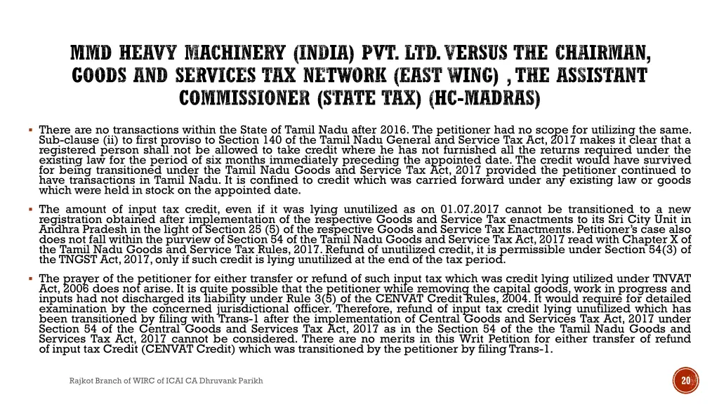 mmd heavy machinery india pvt ltd versus