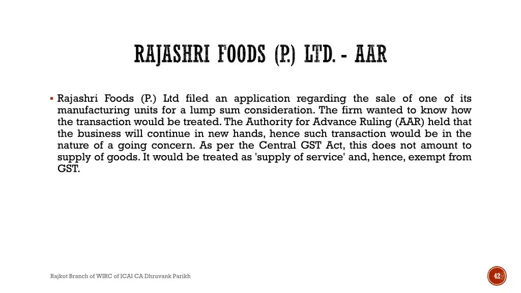 rajashri foods p ltd aar