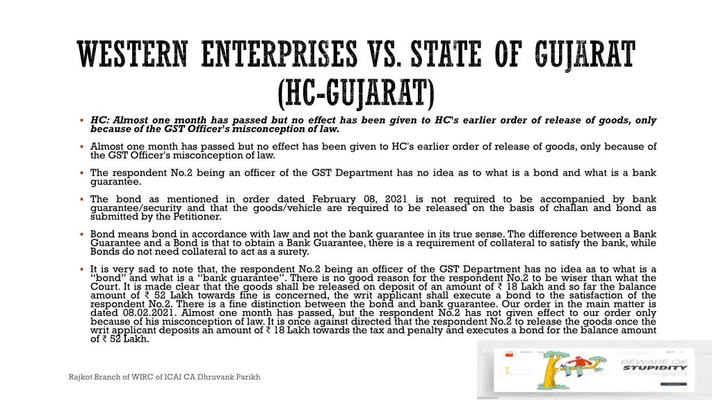 western enterprises vs state of gujarat