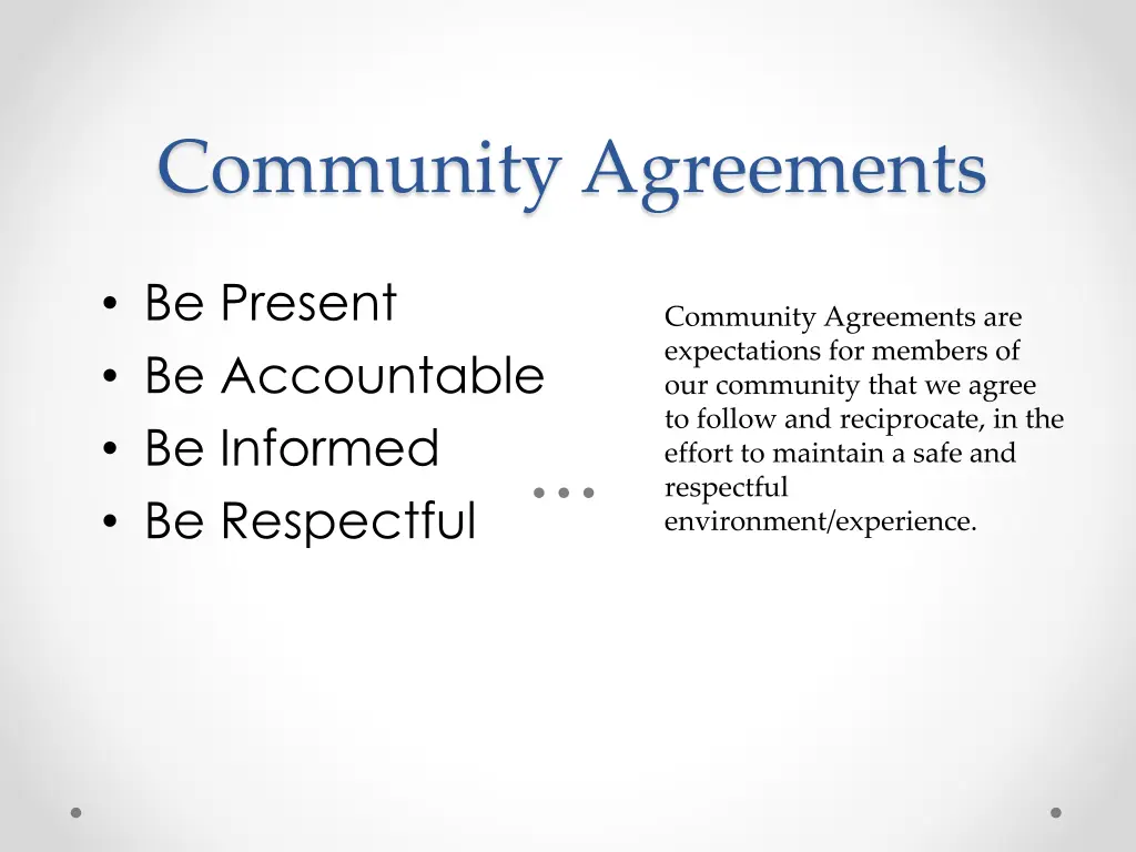 community agreements