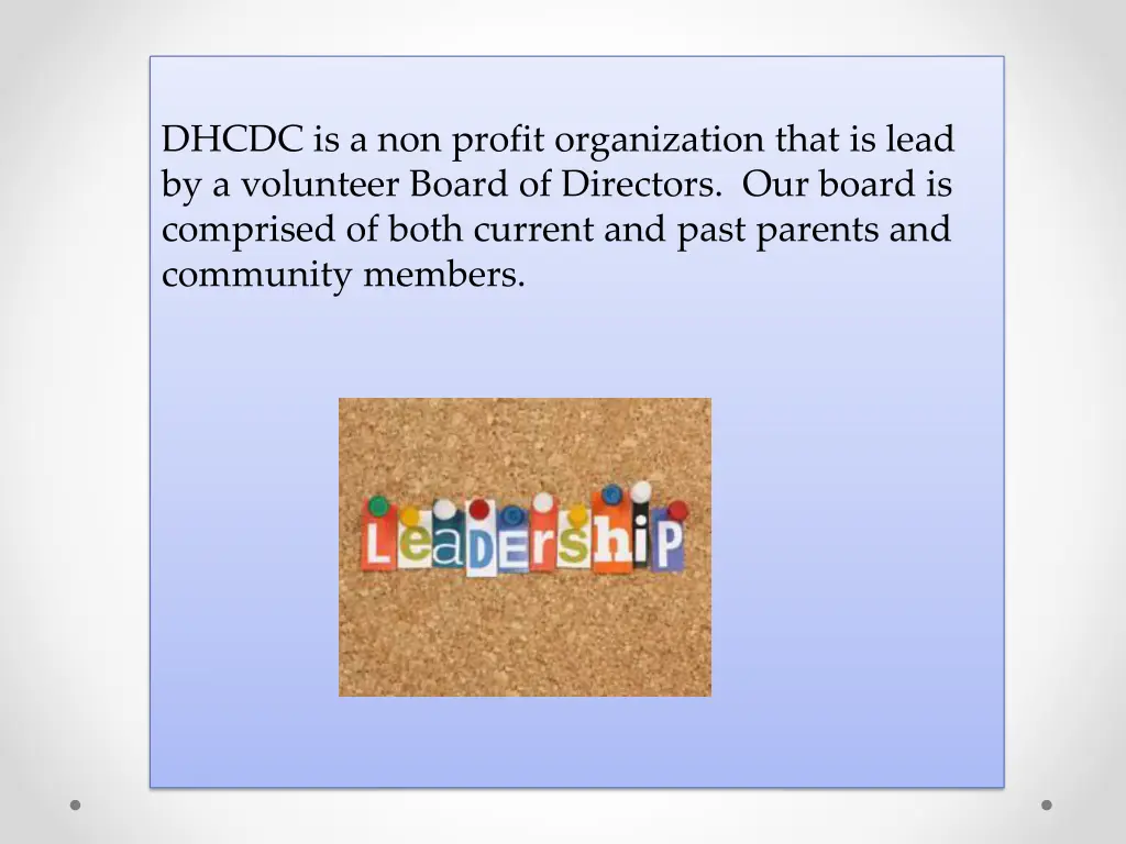 dhcdc is a non profit organization that is lead