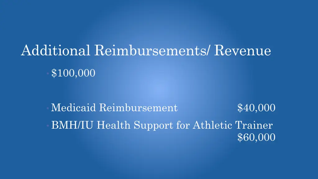 additional reimbursements revenue