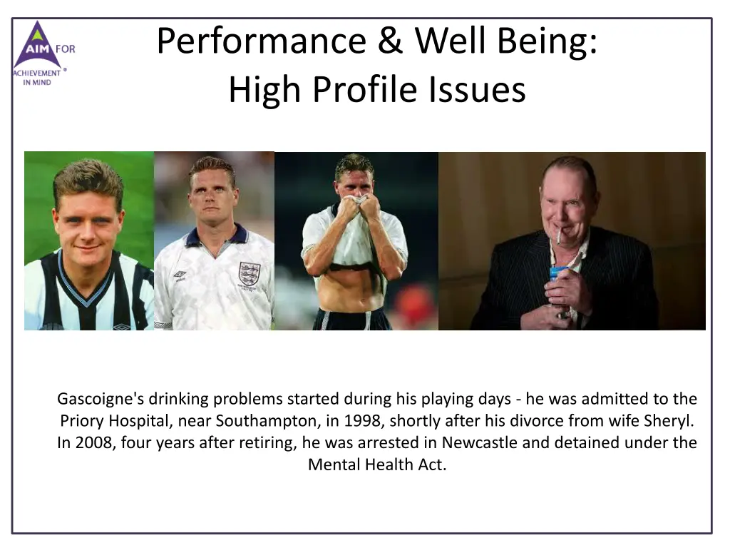 performance well being high profile issues