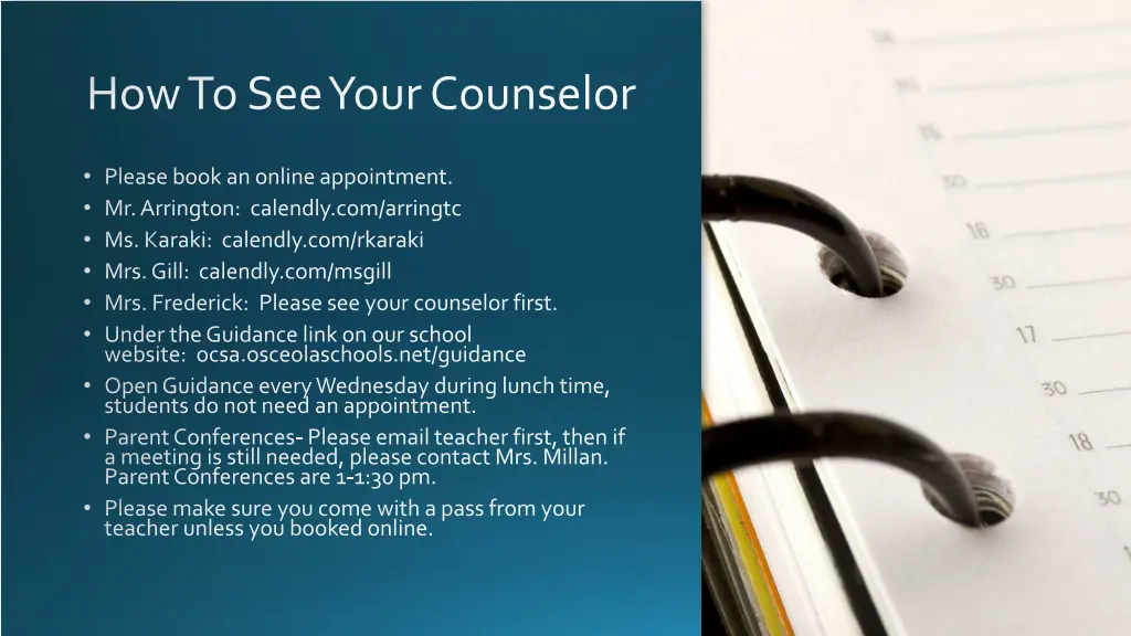 how to see your counselor