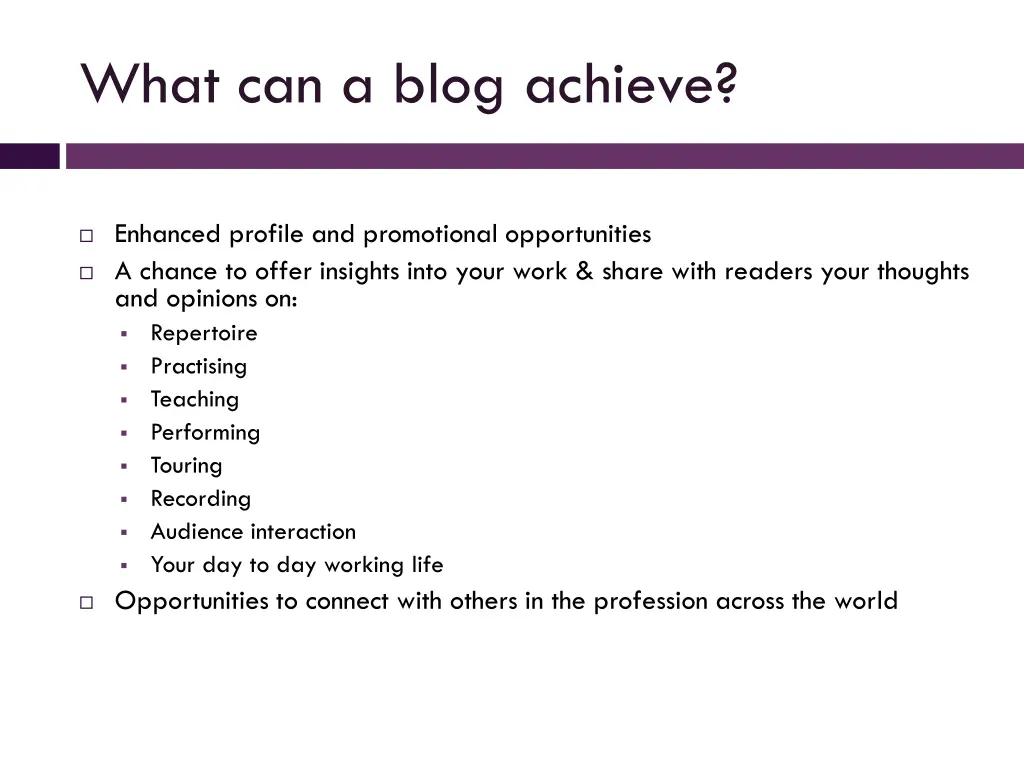 what can a blog achieve