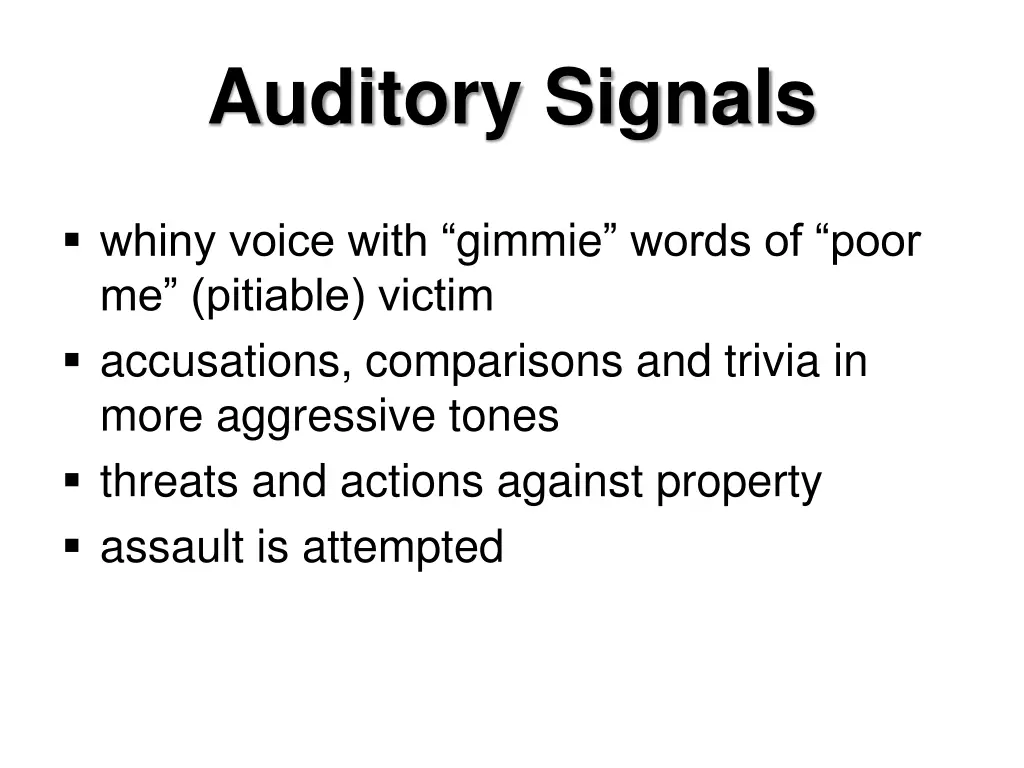 auditory signals 2