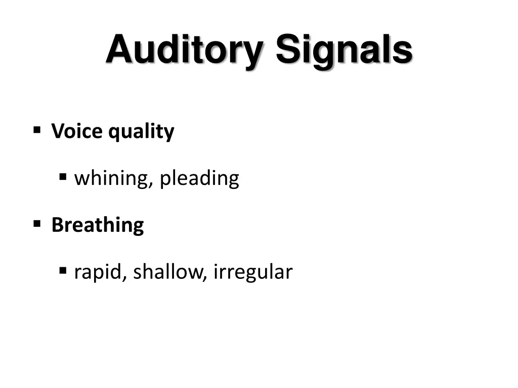 auditory signals