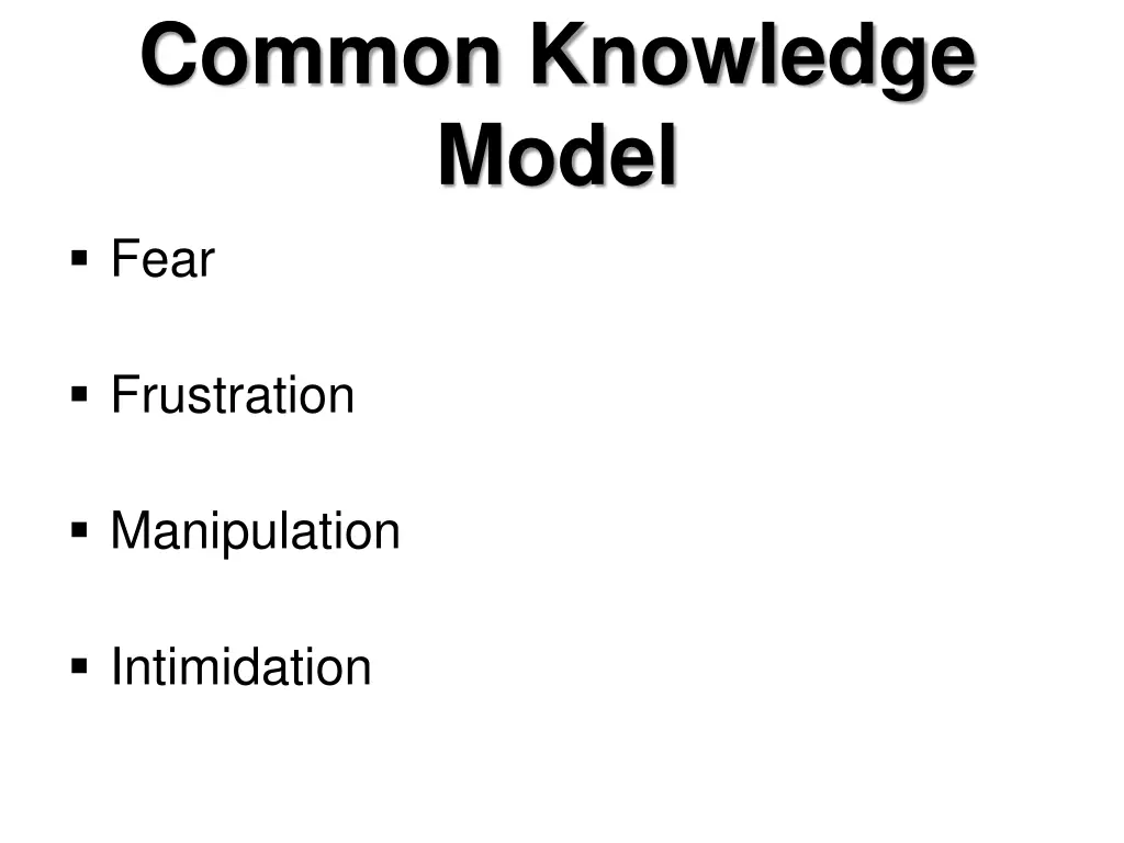 common knowledge model fear
