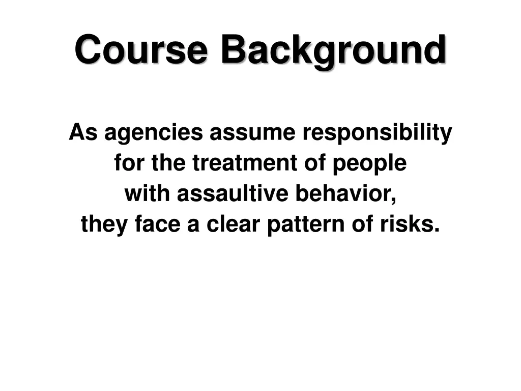 course background