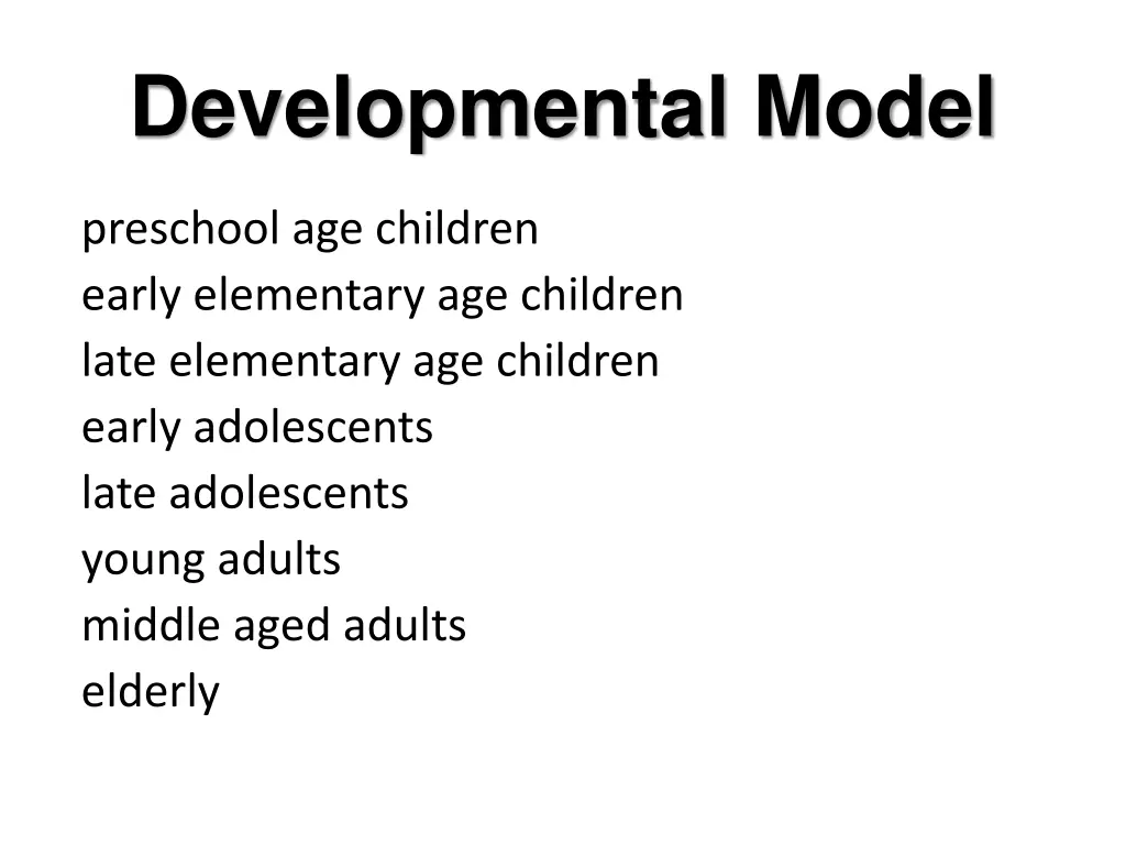 developmental model