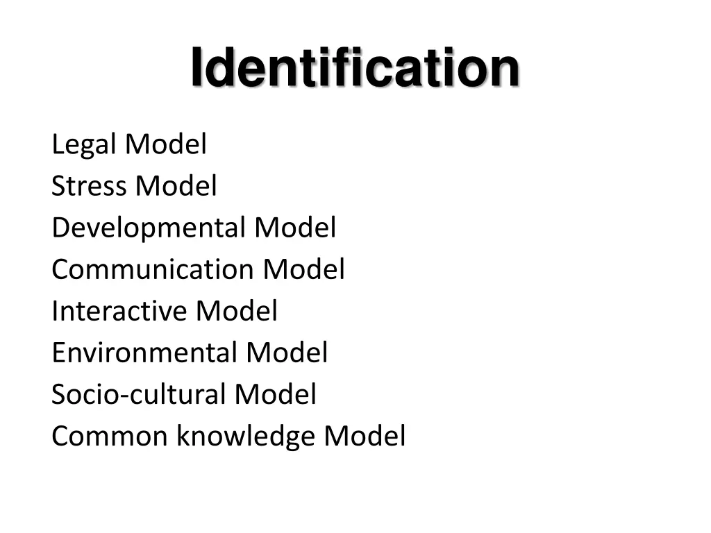 identification