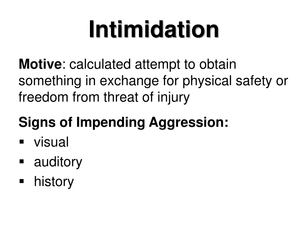 intimidation