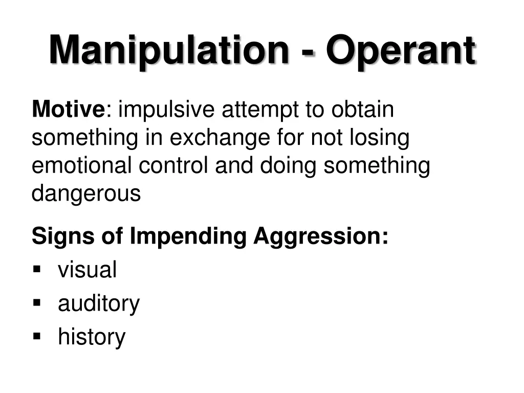 manipulation operant
