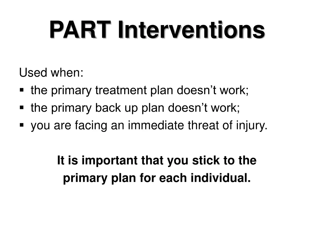 part interventions