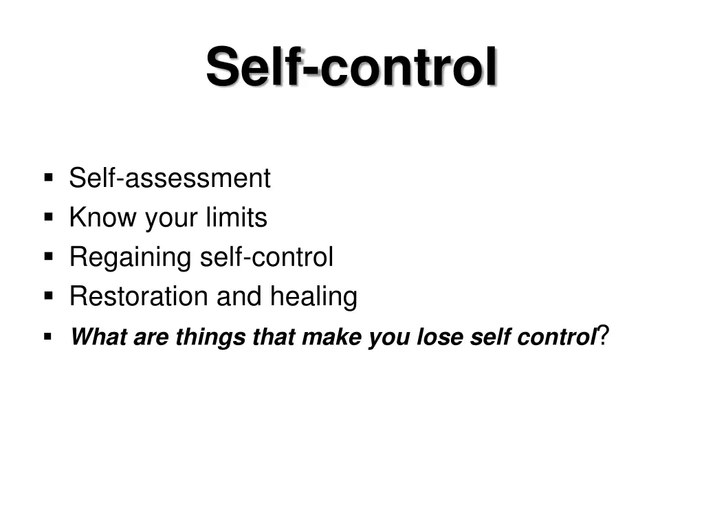 self control