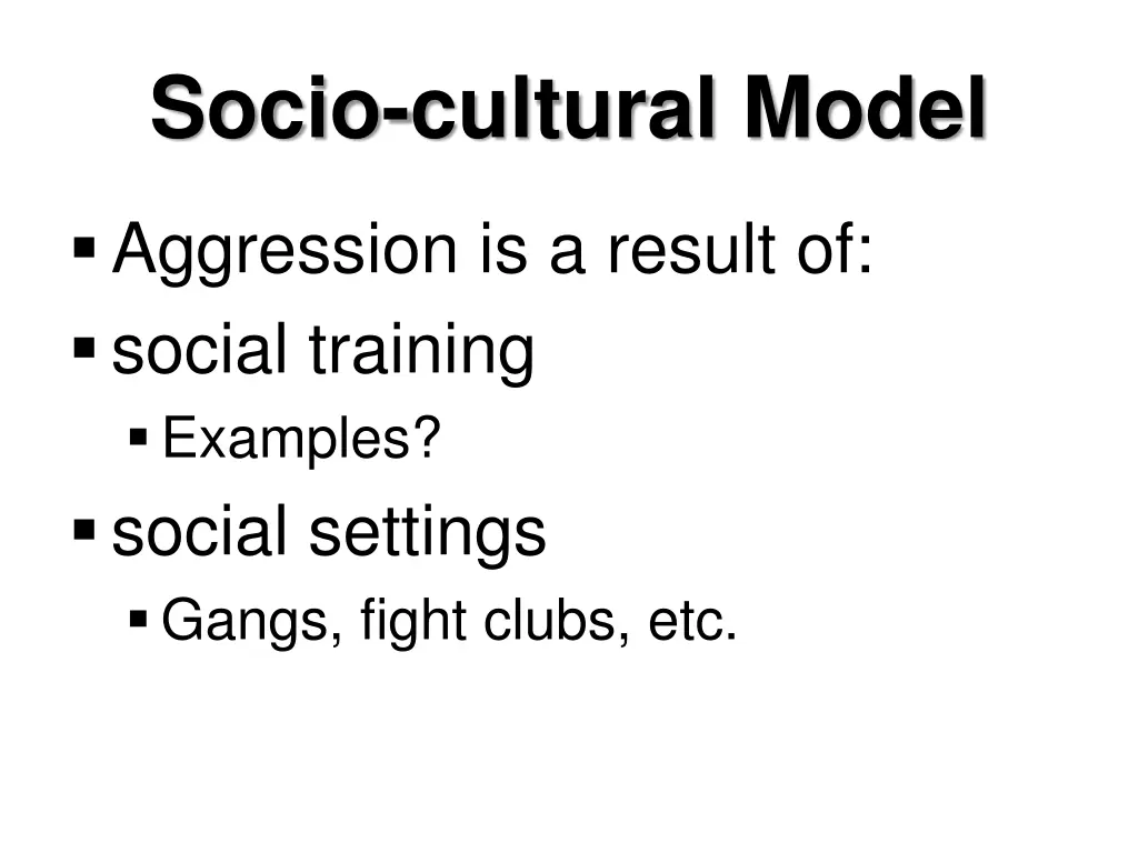 socio cultural model