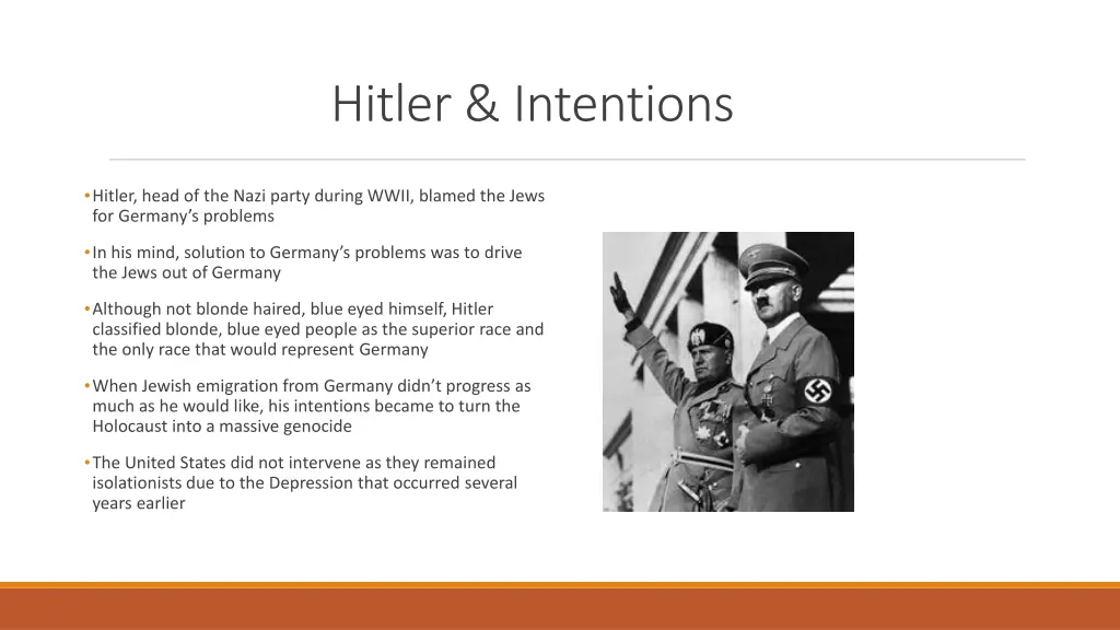 hitler intentions