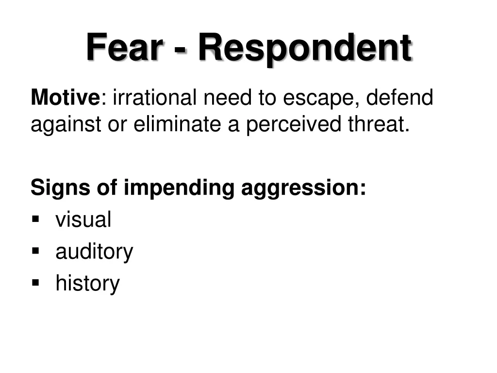 fear respondent