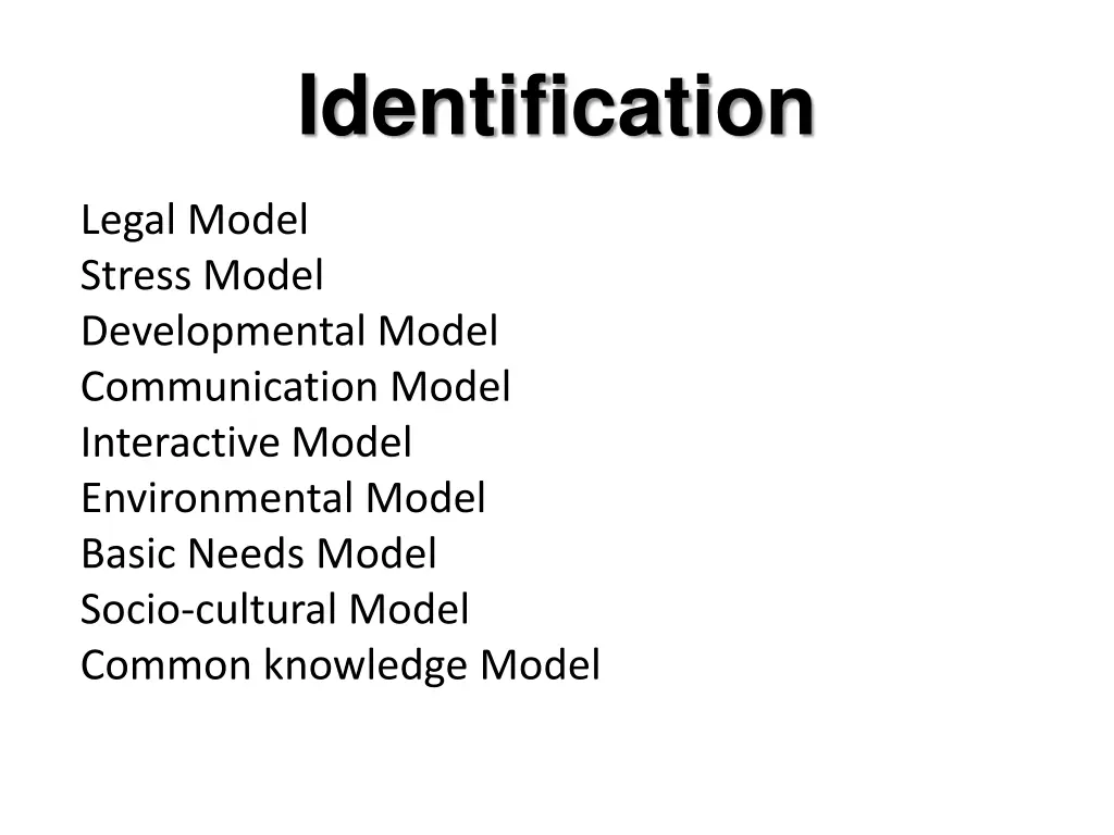 identification