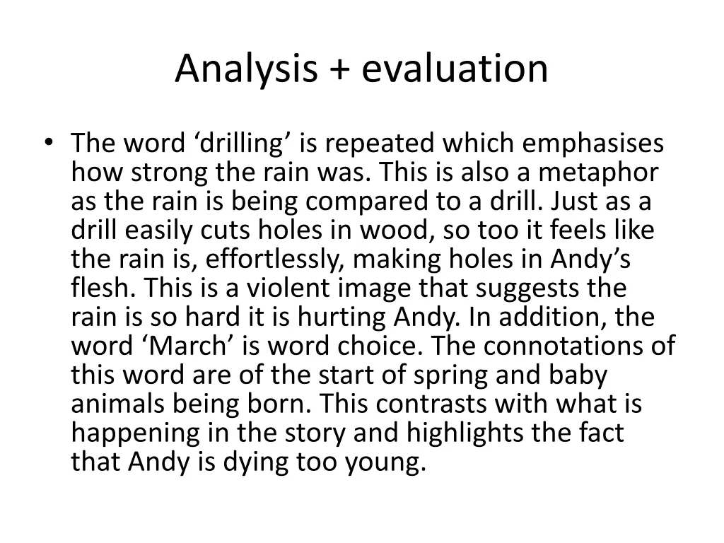 analysis evaluation