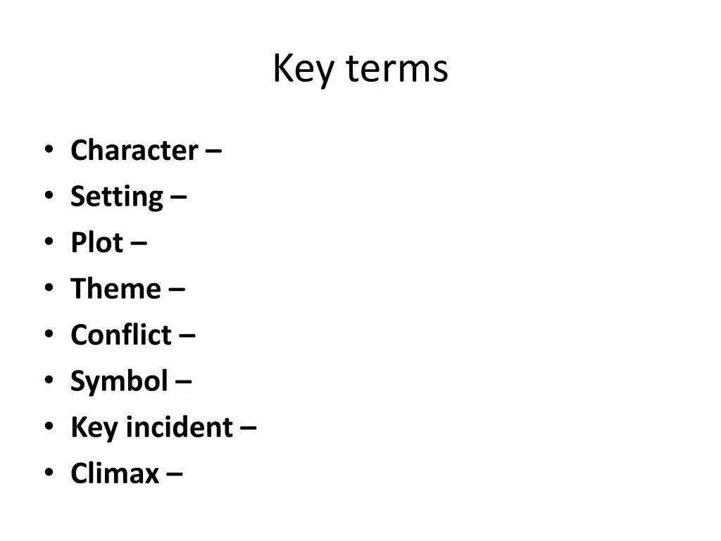 key terms