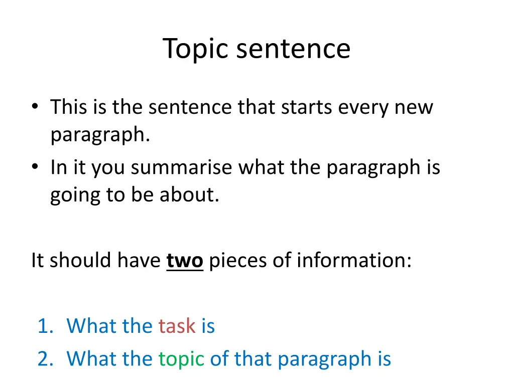 topic sentence