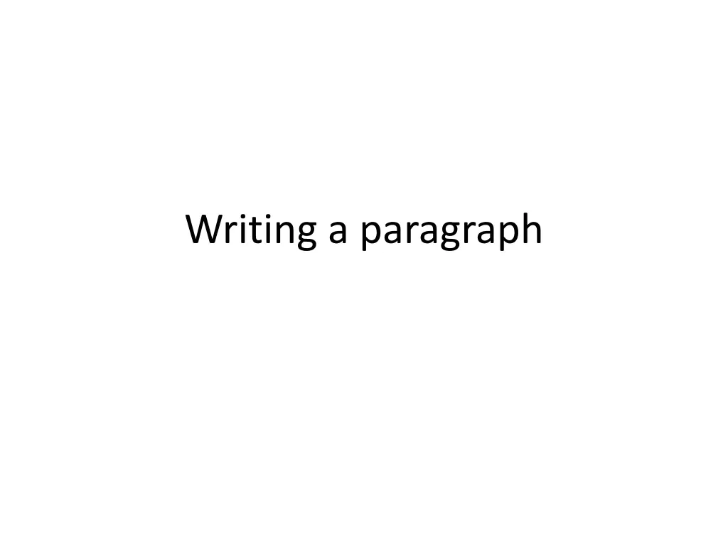 writing a paragraph