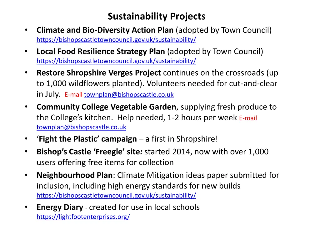 sustainability projects