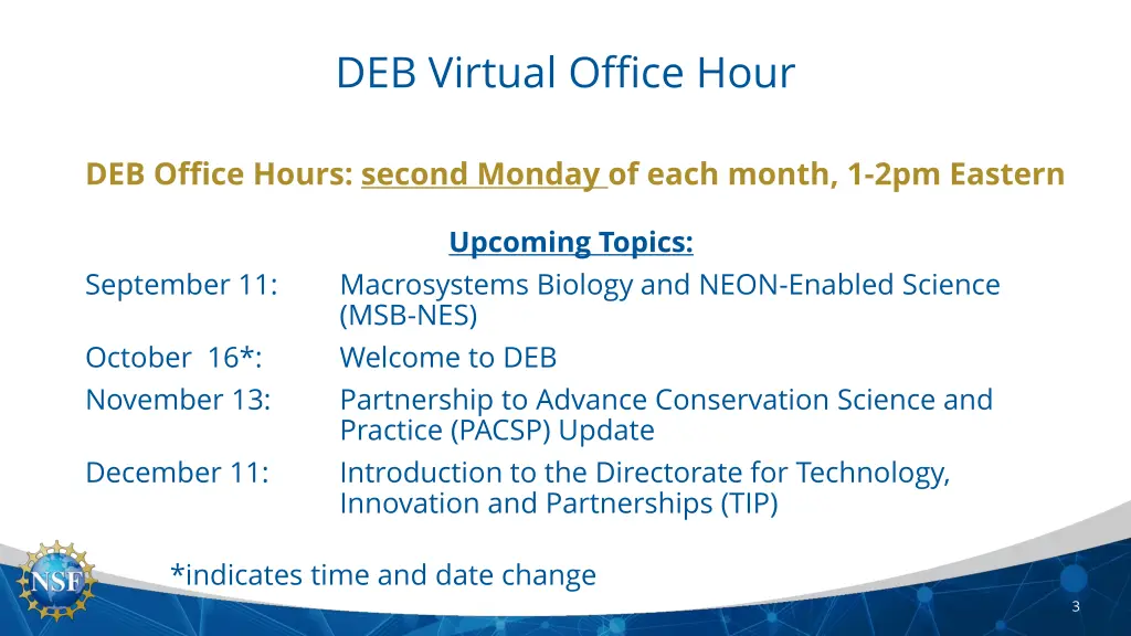 deb virtual office hour