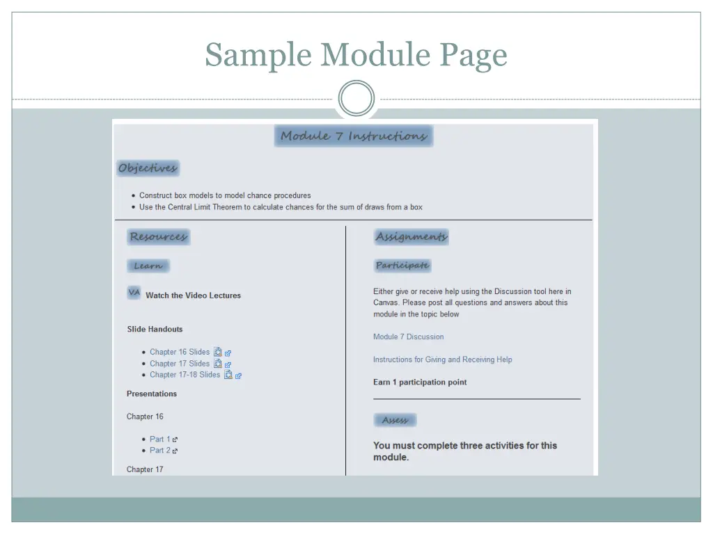 sample module page