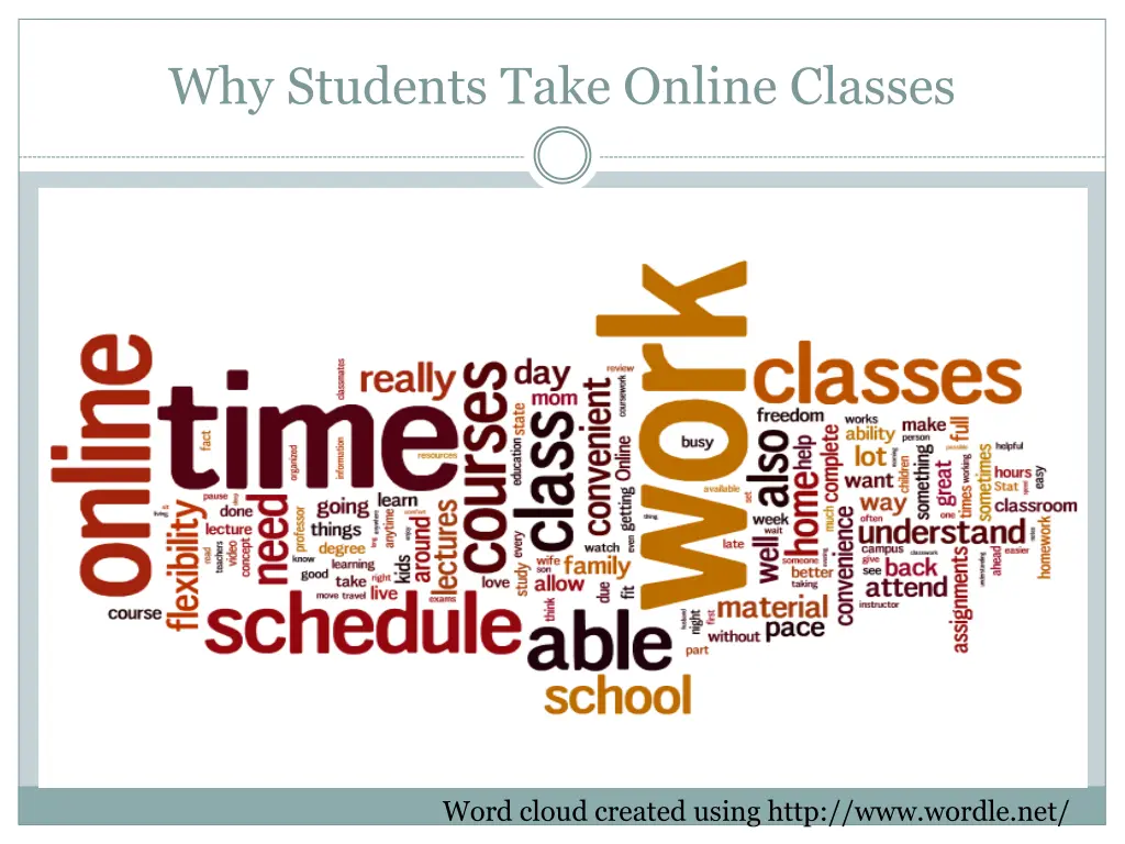 why students take online classes