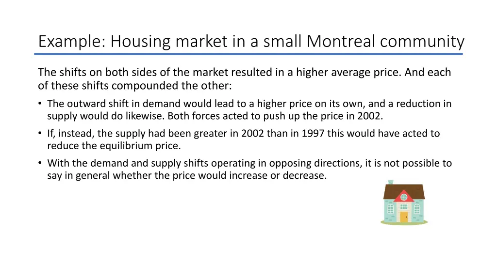 example housing market in a small montreal 2